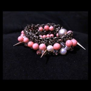Pink Spiked Bracelet